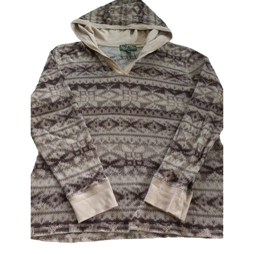 Vintage Lauren Ralph Active Women's Long-sleeve Hoody Sweater Nomadic Aztec